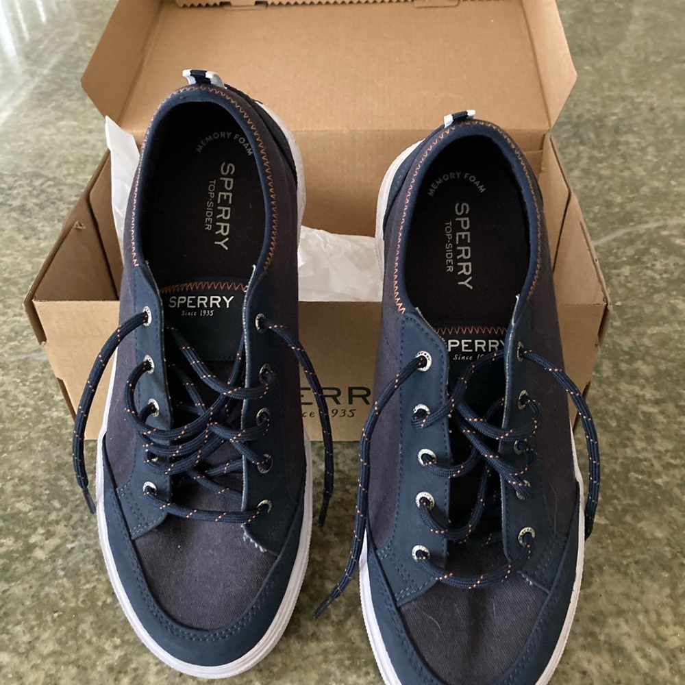 Navy Blue Boys Sperry Topsider Sneakers